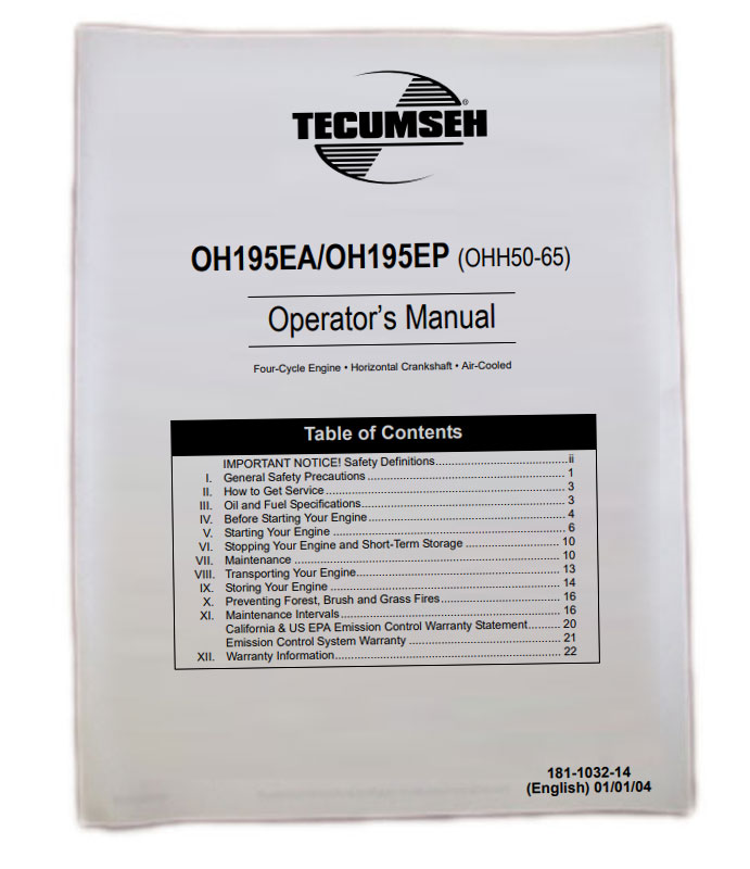 Tecumseh 5.0 hp engine manual review